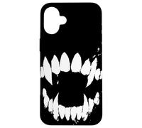 Denti da vampiro morso zanne morso male segno morso vizioso grungy Custodia per iPhone 16 Plus