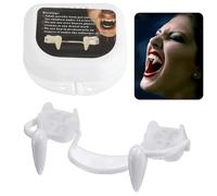 Denti da vampiro retrattili per Halloween, zanne telescopiche realistiche, bretelle retrattili, orribili denti da vampiro in plastica per vestire i denti di Halloween, carnevale, feste cosplay