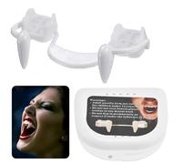Denti da vampiro retrattili, telescopici realistici, dentini retrattili, denti da vampiro spaventosi, denti in plastica da indossare per Halloween, feste di carnevale, cosplay