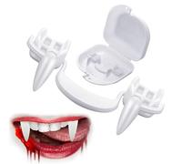 Denti da vampiro, zanne da vampiro, 1 pezzo di zanne da vampiro retrattili, zanne da vampiro zombie realistiche e retrattili, non graffiano le gengive, denti telescopici per feste di Halloween