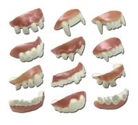 Denti di Halloween 12 Pezzi Zanne di Gomma Morbida Divertenti Denti da Vampiro per Halloween Cosplay Party Favors Foto Props Cosplay Zanne Vampiro