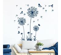 Denti Di Leone Adesivi Murali Blu Fiori Adesivi Da Parete Tarassaco Farfalla Sti
