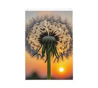 Denti di leone al tramonto Bandiera da giardino di benvenuto 2 x 3 Ft No Fade Double Sided Casa Yard Bandiere Outdoor Banner Decor Per Cortile Portico Prato