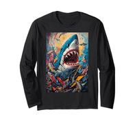 Denti di squalo Ocean Apex Jaws Predator Maglia a Manica