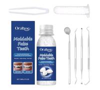 Denti Finti Da Applicare Da Soli Cemento Dentale Colla Per Denti Denti Finti Professionali Cemento Per Denti Dente Finto Utilizzato per Riparare Spazi Vuoti e Denti Rotti con 4 Strumenti,30ml+5g