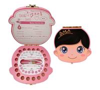Denti Salva Box per Bambina Scatola Porta Dentini da Latte in legno Scatola per Denti da Latte per Bambino Scatola per Conservare Denti Decidua Organizzatore di Denti Bambini Ricordo Regalo,F