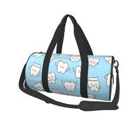 Denti simpatico cartone animato, Borsone da viaggio di grande capacità Borsa rotonda Borsa da viaggio sportiva Borsa da viaggio Borsa da fitness