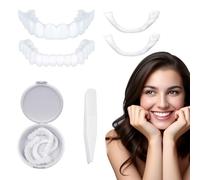 Dentiera finta naturale Denti finti da applicare da soli Dentiera Provvisoria,Faccette Dentali Universali Superiore e Inferiore Provvisoria Denti Finti di Denti Cattivi Denti Imperfetti,denti finti