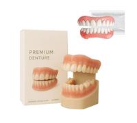 Dentiera premium, set di protesi in silicone morbido, kit di riparazione per protesi per uomini e donne, kit di protesi superiore e inferiore, vestibilità comoda (1 set)
