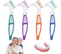 Dentiera Spazzola, 4 pezzi Spazzole per la Pulizia Della Dentiera,Spazzola per denti finti Spazzolino per dentiera Spazzola di pulizia protesi Dentiere da bagno