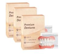 Dentiere premium, faccette cosmetiche per denti, comodo sorriso a scatto per denti mancanti/scheggiati, soluzione per un sorriso sicuro (3 SET)
