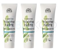 Dentifricio biologico Urtekram alla menta e tè verde - 75 ml (confezione da 3)