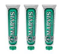 Marvis Dentifricio Classic Strong Menta, 3 × 85 ml, dentifricio con esperienza di gusto per una freschezza tonificante e duratura