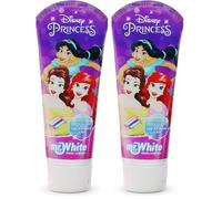 Dentifricio per bambini Disney Princess - Fluoro e calcio per denti forti, protezione smalto e prevenzione della cavità, sapore fresco di menta, vitamina E per gengive sane, senza zucchero, sicuro per