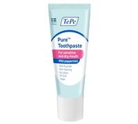 Dentifricio TePe Pure, menta piperita delicata, dentifricio molto delicato al fluoro per gengive sensibili e bocca secca, uso quotidiano, livello di fluoro adeguato all'età