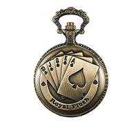 Dentily Orologio da tasca vintage al quarzo con polpo cavo, stile steampunk, nero, con collana e catena, regalo per bambini, CF1280, Classico