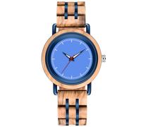 Dentily Orologio da uomo in legno elegante in acciaio inossidabile combinato con movimento al quarzo