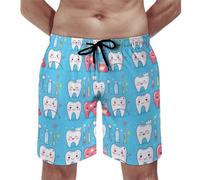 Dentista Denti Odontoiatria Denta Stampato Costume da bagno da uomo Stampato Ad Asciugatura Rapida Pantaloncini da spiaggia Costumi da bagno con tasca, Stile:, L