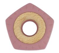 Dentistar Pentastar - Anello da dentizione in morbido silicone e legno - Ausilio per la dentizione per bambini a partire da 3 mesi - Allevia il dolore durante la dentizione - Senza BPA - Rosa