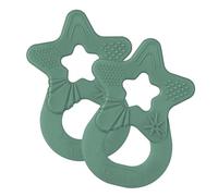 Dentistar Set da 2 Dentaruolo neonato - Ciuccio dentizione adatto a neonati e bambini a partire da 3 mesi - Ciuccio per gengive in silicone morbido con impugnatura - Made in Germany - Verde