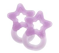 Dentistar Set da 2 Dentaruolo neonato - Ciuccio dentizione adatto a neonati e bambini a partire da 3 mesi - Ciuccio per gengive in silicone morbido con impugnatura - Made in Germany - Viola