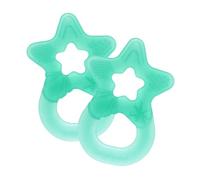 Dentistar Set da 2 Dentaruolo neonato - Ciuccio dentizione adatto a neonati e bambini a partire da 3 mesi - Ciuccio per gengive in silicone morbido con impugnatura - Made in Germany - Verde Turchese