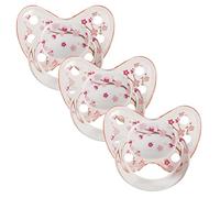 dentistar Set di 3 Ciucci Ortodontici in Silicone - Taglia 3, da 14 mesi - Il ciuccio per bambini previene il disallineamento dei denti - Fatto in Germania - Senza BPA - Fiore di Ciliegio