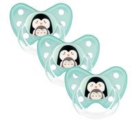 Dentistar Set di 3 Ciucci Ortodontici in Silicone - Taglia 3, da 14 mesi - Il ciuccio per bambini previene il disallineamento dei denti - Fatto in Germania - Senza BPA - Pinguino, Menta