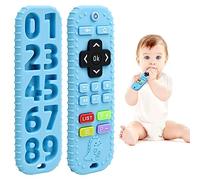 Dentizione Sollievo Dentiera Giocattoli per Bambini 3 6 12 Mesi Regali, Telecomando in Silicone Giochi Neonato da Bagno per Bambini per 3 6 9 Mesi, Giocattoli Sensoriali di Qualità Alimentare, Blu