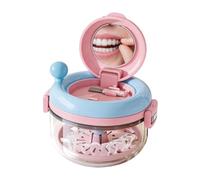 Denture Case Contenitore antiscivolo a prova di perdite, Pink blue, | Retainer Cleaner Case for Teens Adults Home Indoor Outdoor Hotel Traveling