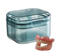 Denture Case - PC Soft Rubber | Denture Cleaning Case, Dentures Bath With Drain Tray For Dentures, Traditional Braces | For Home Travel Daily Care