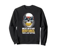 Dentures Skull Retro Funny Bite Back Felpa