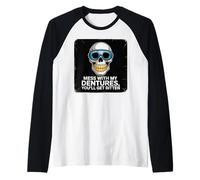 Dentures Skull Vintage Funny Bite Back Maglia con Maniche Raglan