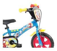 Denver Bike Bicicletta Bambino 12 Pollici Licensed Spidey, 2-4 Anni, Rotelle Removibili, Freno Anteriore Caliper, Telaio Acciaio, Ruote EVA Antiforatura, Borraccia e Scudo