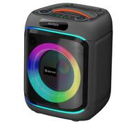 Denver BPS-170 - Altoparlante Bluetooth per feste con luce a LED e microfono, 40 W RMS, funzione TWS, USB, MicroSD, AUX, telecomando, batteria, karaoke, effetto luce RGB, woofer da 6,5 pollici