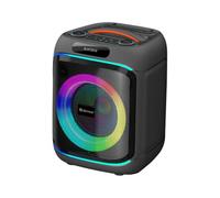 Denver BPS-270 - Altoparlante Bluetooth per feste con woofer da 8", microfono BT, 40 W RMS, TWS, effetti di luce LED, USB, MicroSD, AUX, karaoke e batteria
