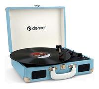 Denver Giradischi Portatile con Altoparlanti e USB, Blu | Giradischi portatile: 33⅓, 45 e 78 giri, altoparlanti, digitalizzazione USB, auto-stop e uscita RCA