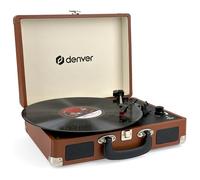 Denver Giradischi Portatile con Altoparlanti e USB, Marrone | Giradischi portatile: 33⅓, 45 e 78 giri, altoparlanti, digitalizzazione USB, auto-stop e uscita RCA