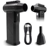 DENVER HJB-172 - Soffiatore elettrico con batteria 110000 giri/min, 6000 mAh, USB-C, luce LED, display digitale della batteria, 2 ugelli, soffiatore manuale per PC, tastiera, auto