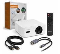 Denver Mini Proiettore Portatile, Proiettore Esterno, Bluetooth, 400 ANSI | Ingresso 4K supportato, HD nativo 1280 x 720, 400 ANSI, LED, Bluetooth audio, HDMI, USB-A, 45-180 pollici