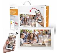 Denver PFF-1515W - Cornice digitale Wi-Fi - 15,6 pollici Full HD IPS Touch screen, software FRAMEO integrato, condivisione wireless, spegnimento notturno automatico, memoria da 16 GB, bianco
