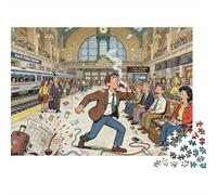 Denver Union Station Attesa del Treno Puzzle in Legno Impermeabile DIY Puzzles Da 1000 Pezzi Per Adulti Impossibili Giochi Di Impegnativi