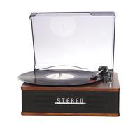 Giradischi retrò con Bluetooth e altoparlanti integrati - Denver VPB-262 Multi-Speed Turntable Music System (33 ⅓ / 45 / 78 RPM) con Line-Out & Auto-Stop