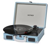 Denver Giradischi Portatile con Altoparlanti e USB, Blu | Giradischi portatile: 33⅓, 45 e 78 giri, altoparlanti, digitalizzazione USB, auto-stop e uscita RCA