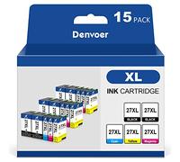 Denvoer 27xl cartucce inchiostro compatibili per Epson 27 27xl Multipack per Espon Workforce WF-7610 WF-3620 WF-7620 WF-7720 WF-7715 WF-7210 WF-3640 WF-7110 WF-7710(6 nero/3 ciano/3 magenta/3 giallo)