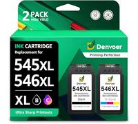 Denvoer PG-545XL CL-546XL Cartucce d'inchiostro Sostituzione per Canon 545 546 XL per Pixma TS3350 TS3450 TS3150 TS3351 TR4550 TR4650 MG2550S MG3050 MG2950 MG2500 MX495 MX490 (Nero e Colore)