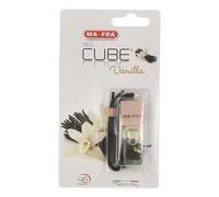 Ma-Fra, Deo Cube Vanilla, Profumatore per Auto, Fragranza alla Vaniglia, Rinfresca Abitacolo e Piccoli Ambienti, Design Elegante a Forma di Cubo e Tappo in Legno, Profumazione a Lunga Durata, 5ml