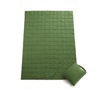 Deodar Coperta da campeggio termoisolante 150×200 cm, idrorepellente, antivento e termica, funzione poncho, certificata OEKO-TEX, verde militare, con sacca di compressione