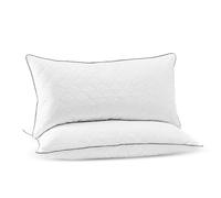 Deodar Cuscino in piuma e piumino d'oca, cuscino 40 x 70, set di 2 cuscini per letto di lusso, con custodia, 100% cotone, lavabile in lavatrice, certificato Oktex e RDS