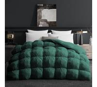Deodar Piumino in Piuma d'Oca Singolo Invernale, 135X200 Per 4 Stagioni, Tessuto Puro Cotone Biologico, Traspirante, Lavabile, Approvato Öko-Tex e RDS, 420 gr/m², Verde